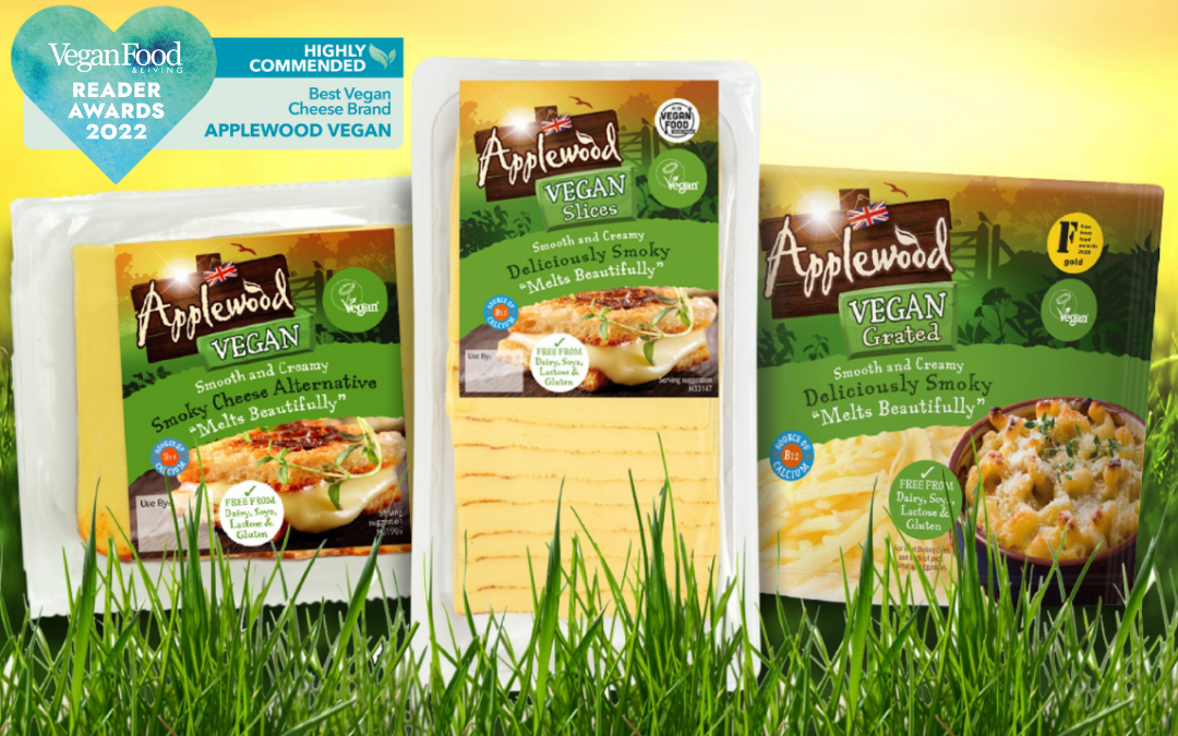 Applewood Vegan® Awarded WINNER of the Best Vegan Cheese Brand Category in the Vegan Food and Living Reader Awards 2022